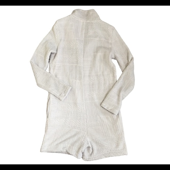 LA VIE EN ROSE Plush Wishes Short PJ Romper/Onesie With Pockets Grey Size Small - Picture 6 of 7